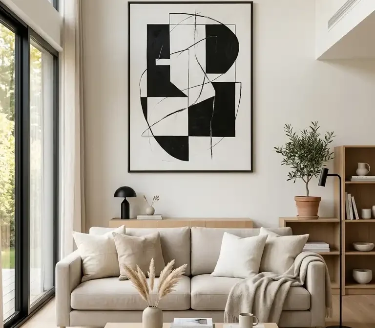 Black & White Abstract Wall Art Ideas