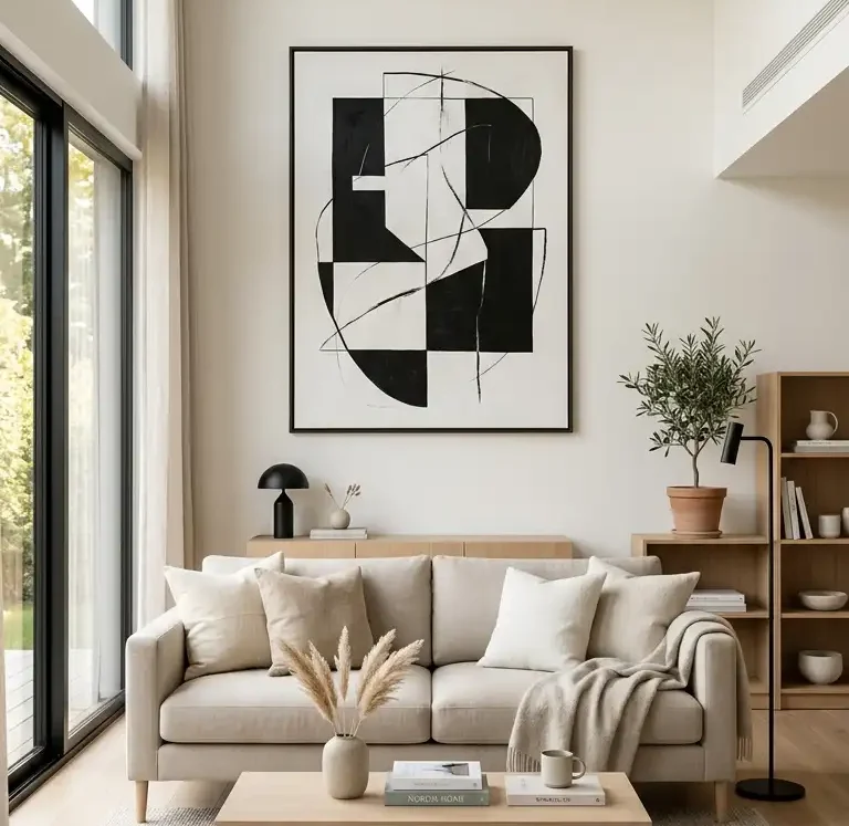 Black & White Abstract Wall Art Ideas