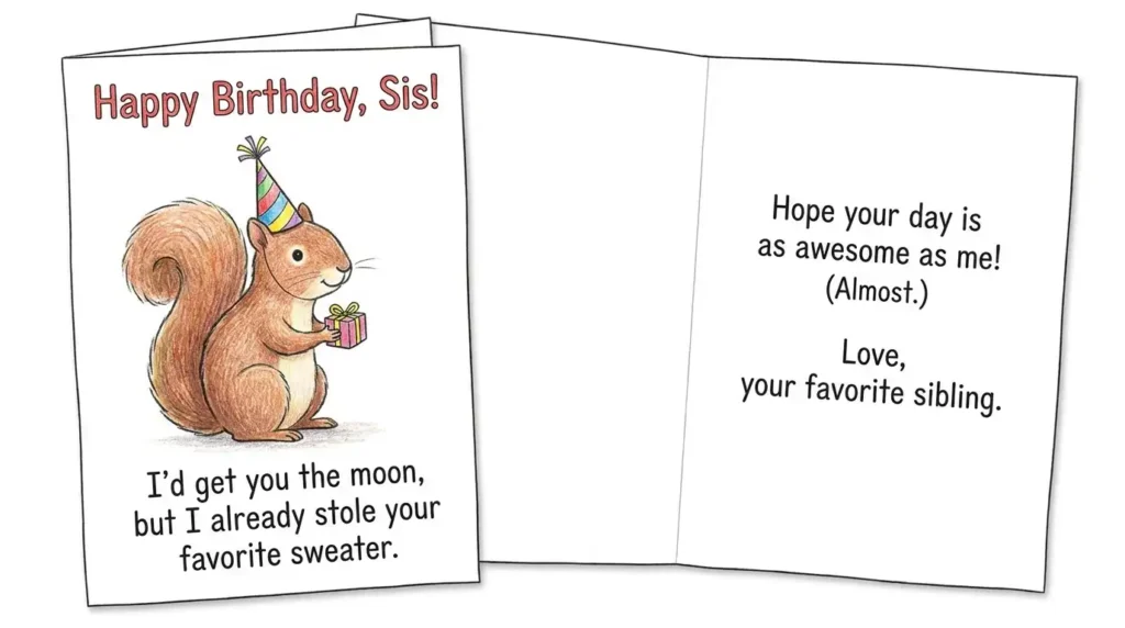 funny birthday wishes for sister