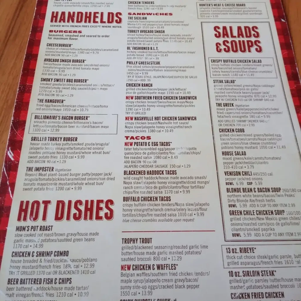 Twin Peaks Menu USA Prices 2026 | Full Menu with Pictures and PDF 1 Twin Peaks Menu USA Prices 2026 | Full Menu with Pictures and PDF