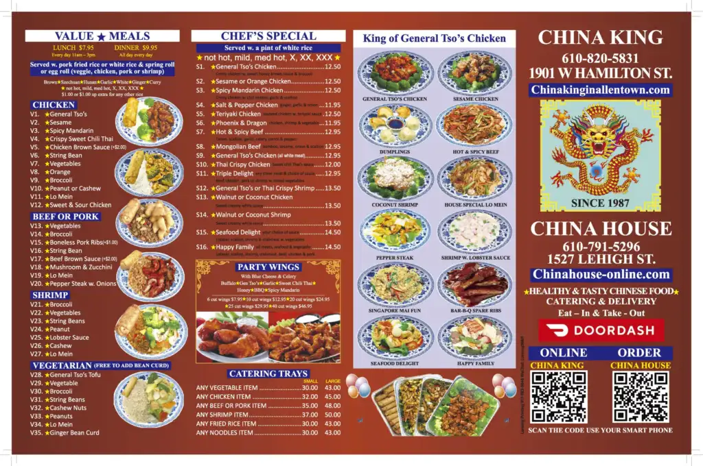 China King Menu with Prices 2026 2 china king specialties menu