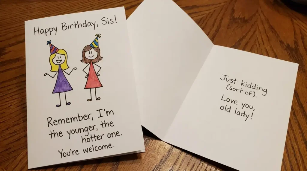 funny birthday wishes for sister 
