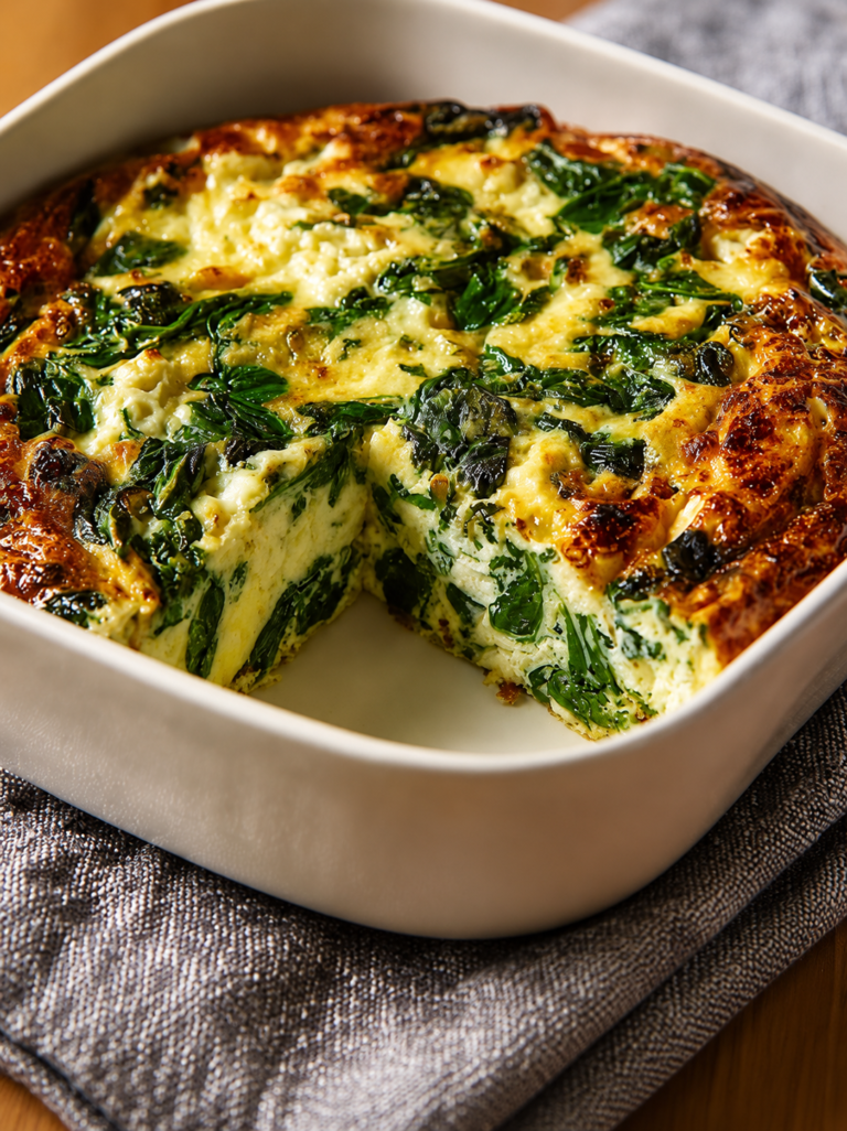 Spinach Cottage Cheese Egg Bake – High Protein