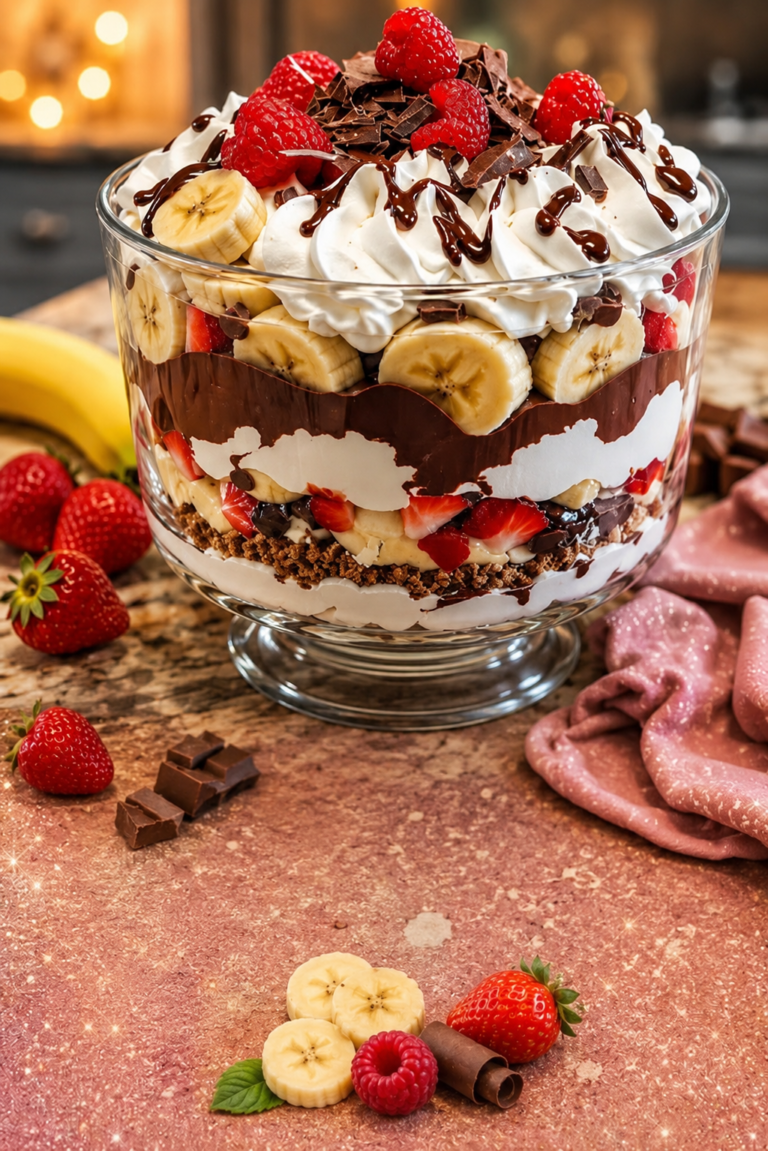 No-Bake Chocolate Banana Split Trifle