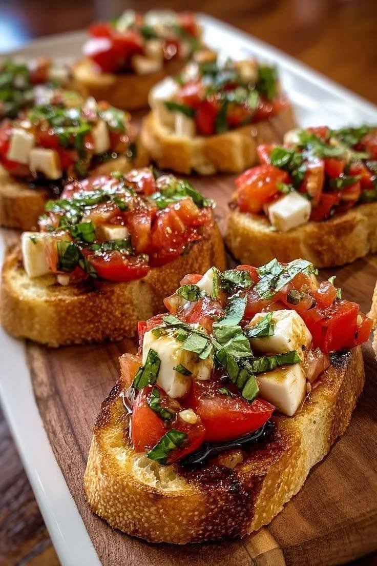 Tomato Basil Bruschetta with Mozzarella