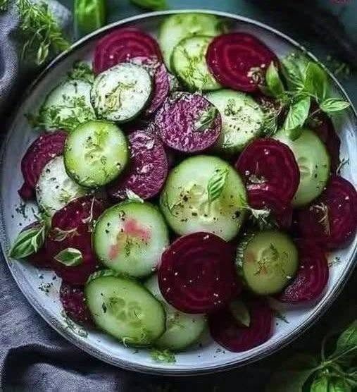 Beet and Cucumber Herb Salad