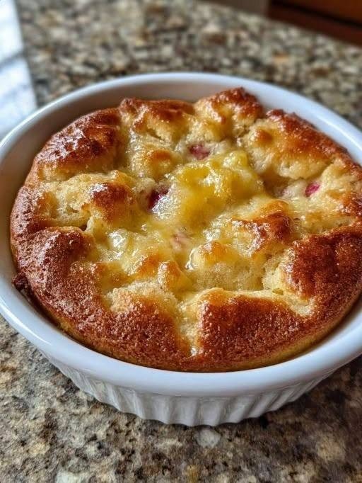 Peach Cream Cheese Soufflé Bake