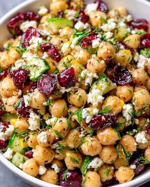 Mediterranean Chickpea, Feta & Herb Salad