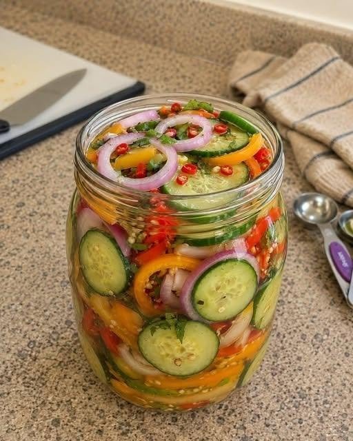 Quick Spicy Pickled Vegetables