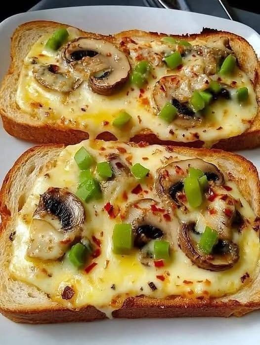 Cheesy Mushroom Toast Melts