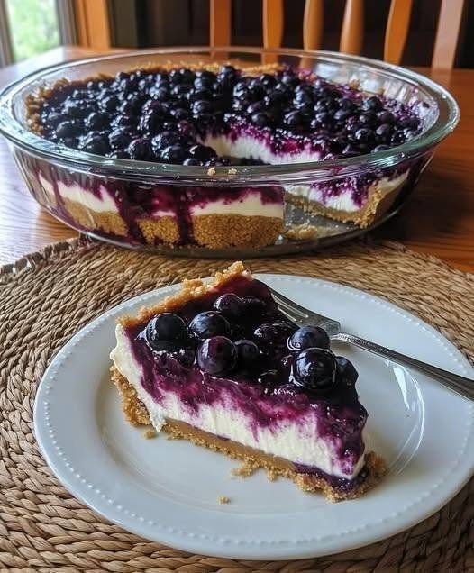 Mediterranean Diet Blueberry Cheesecake Pie