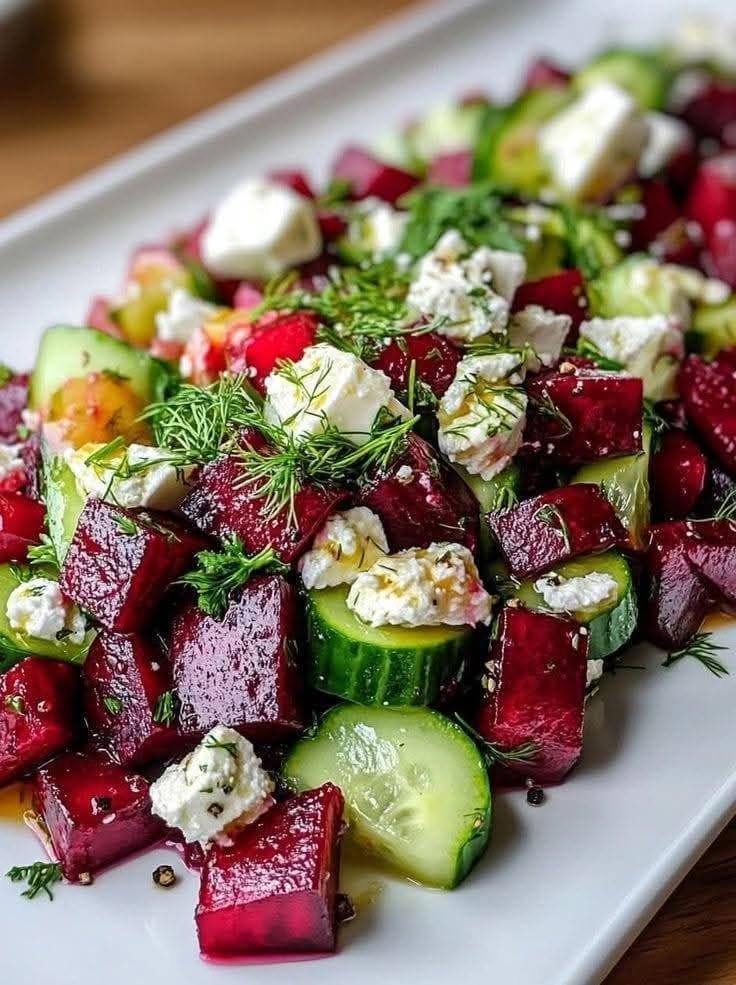 Beet and Cucumber Feta Salad