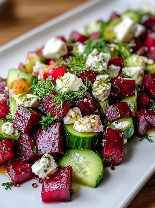Beet and Cucumber Feta Salad