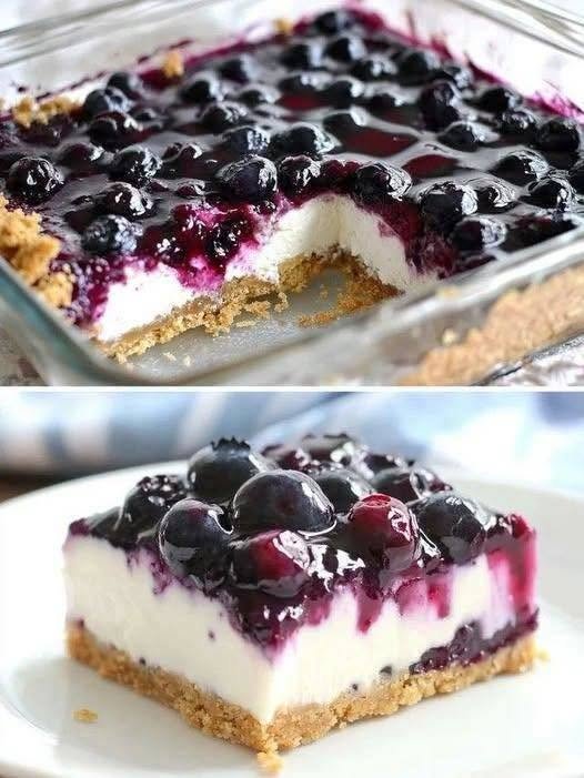Keto No bake Blueberry Cheesecake Bars