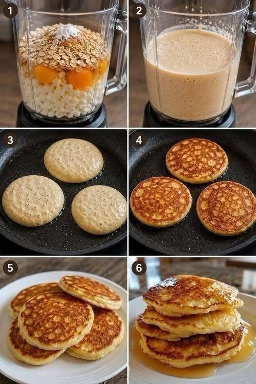 Fluffy Blender Cottage Cheese Oat Pancakes