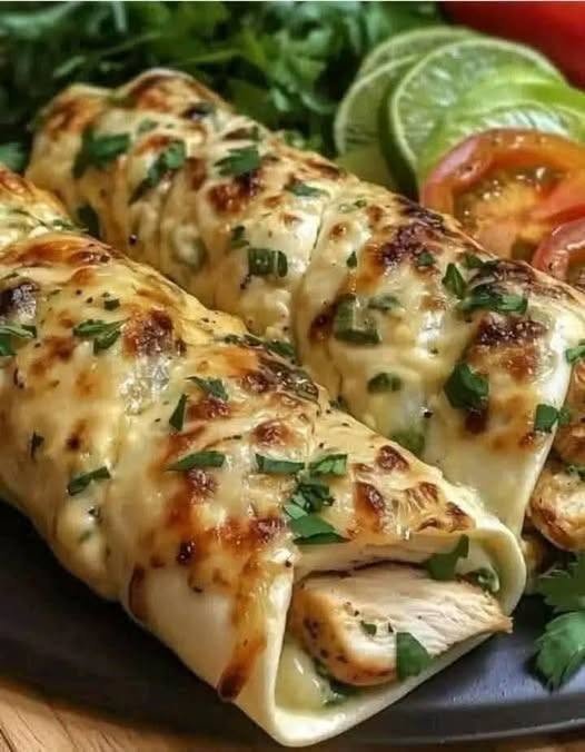 Cheesy Garlic Chicken Wraps