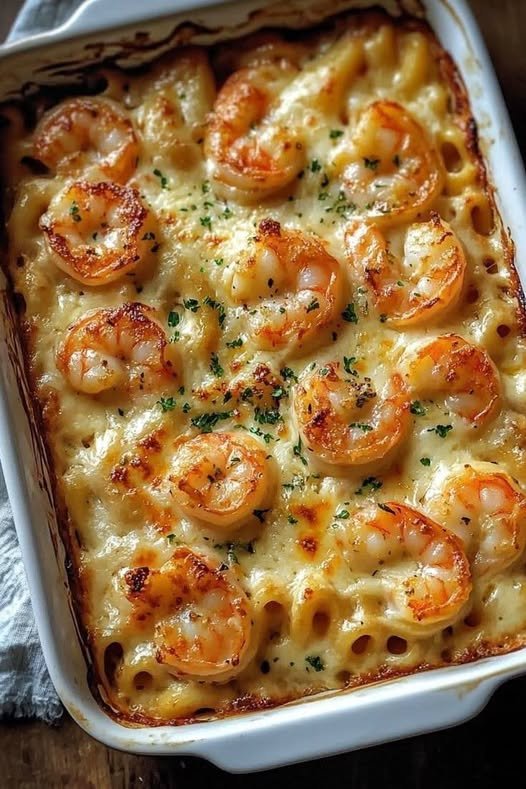 Shrimp Mac and Cheese Bake