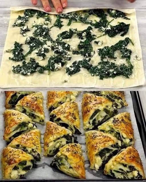Spinach & Feta Puff Pastry Triangles