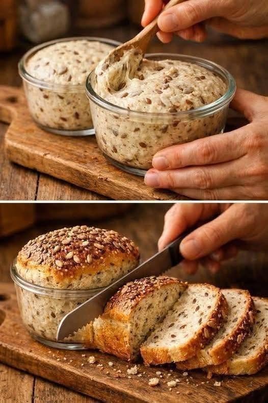 No-Knead Seeded Bread in a Bowl