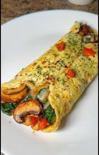 Loaded Veggie Cheese Omelette