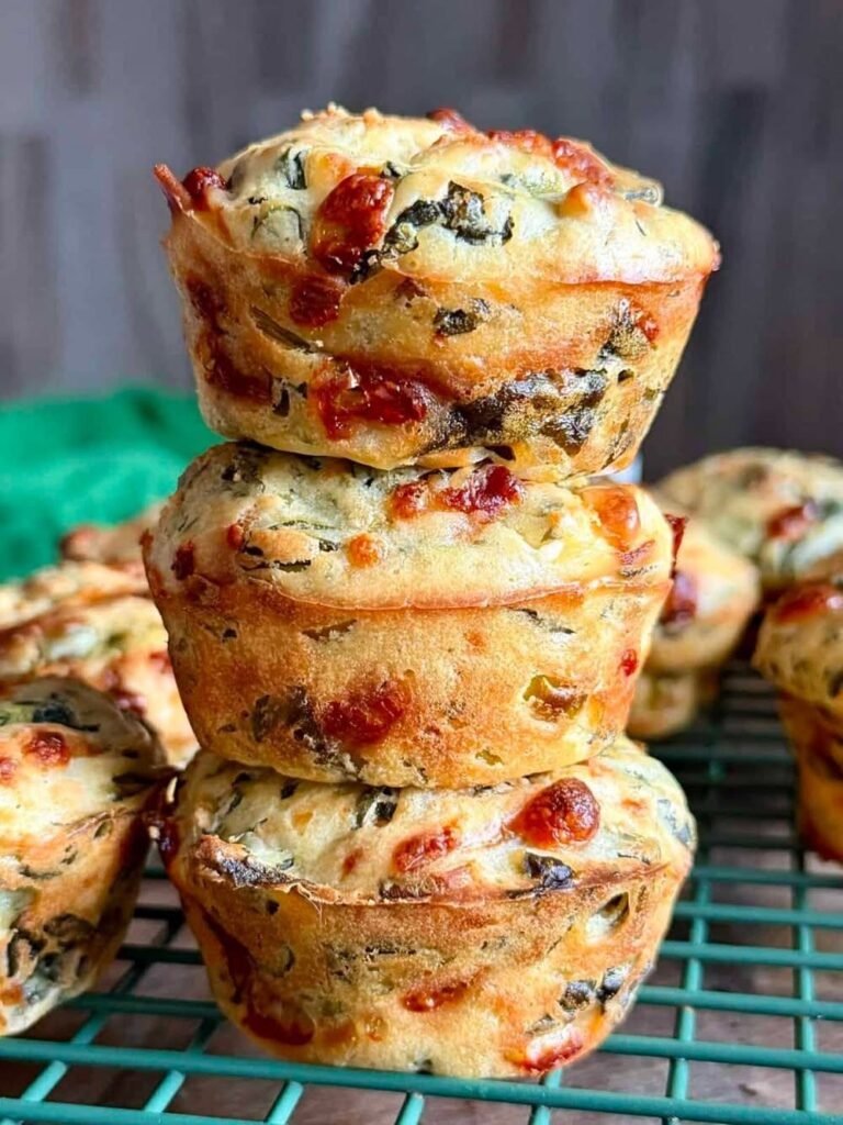 Cheesy Spinach & Herb Savory Muffins