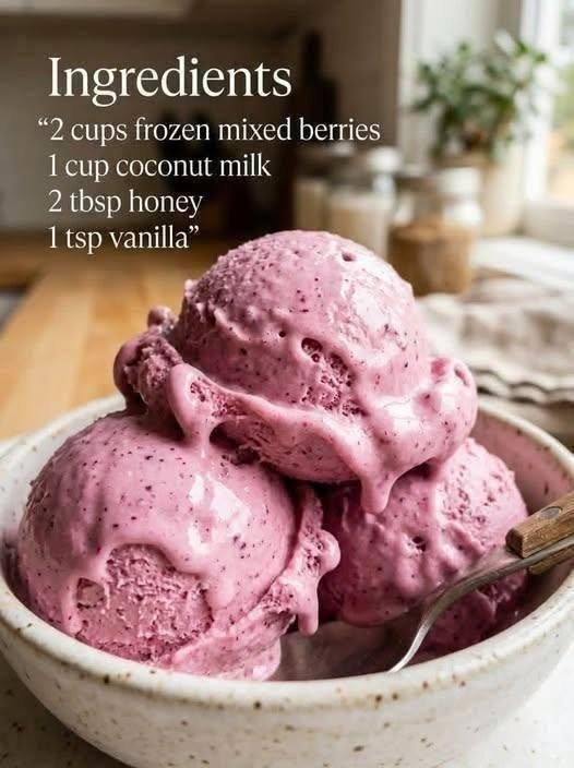 Mixed Berry Coconut Ice Cream