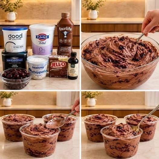 High-Protein Chocolate Cherry Cheesecake Fluff