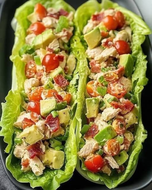 Chicken Bacon Avocado Lettuce Wraps
