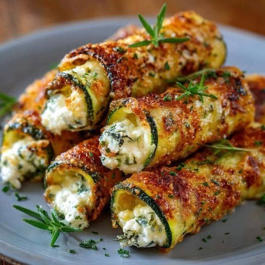 Crispy Baked Zucchini Roll-Ups