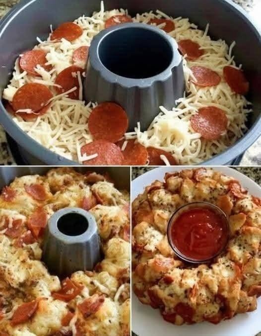 Pepperoni Pizza Pull-Apart Bread Ring