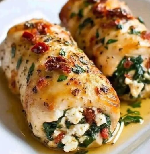 Spinach and Feta Chicken Rolls