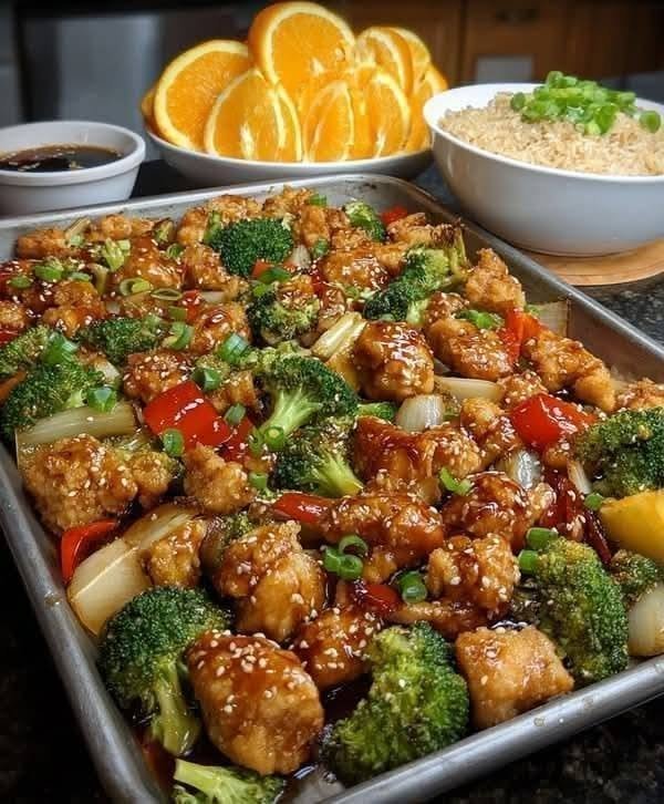Crispy Orange Sesame Chicken & Broccoli