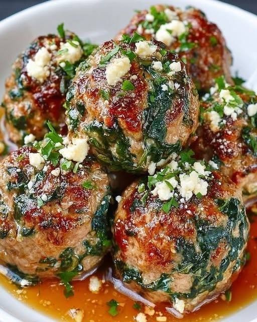 Spinach and Feta Turkey Meatballs
