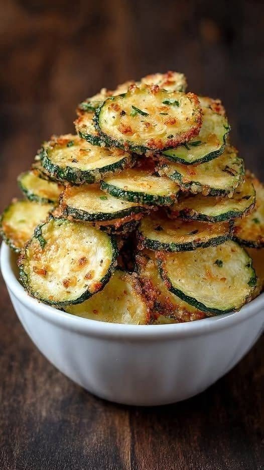 Crispy Parmesan Zucchini Chips.