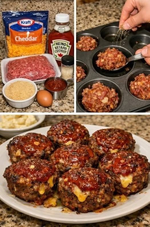 Cheesy BBQ Stuffed Meatloaf Muffins