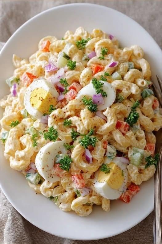 Creamy Macaroni Salad with Eggs