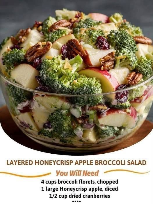 Layered Honeycrisp Apple Broccoli Salad