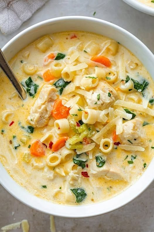 Creamy Chicken Pasta Soup