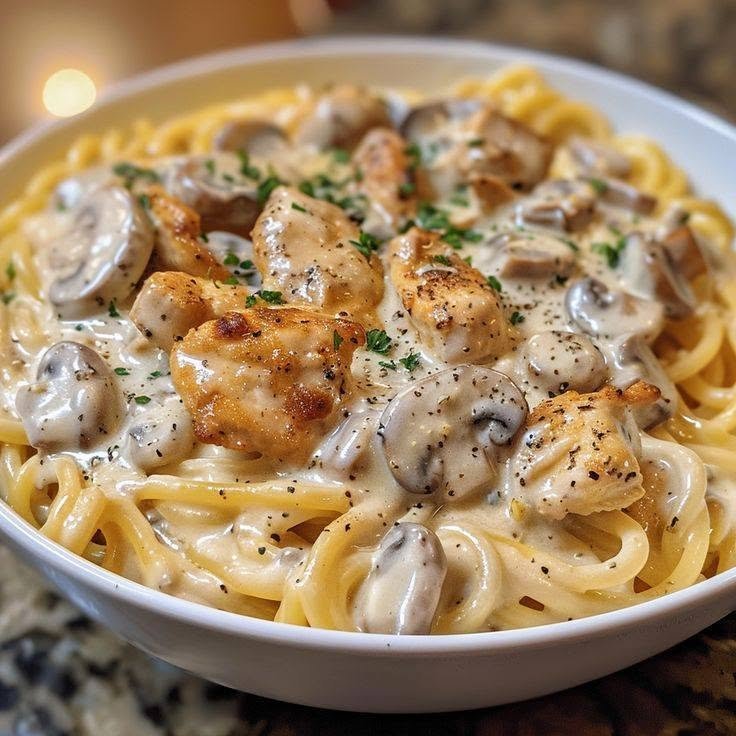 Creamy Chicken Mushroom Alfredo