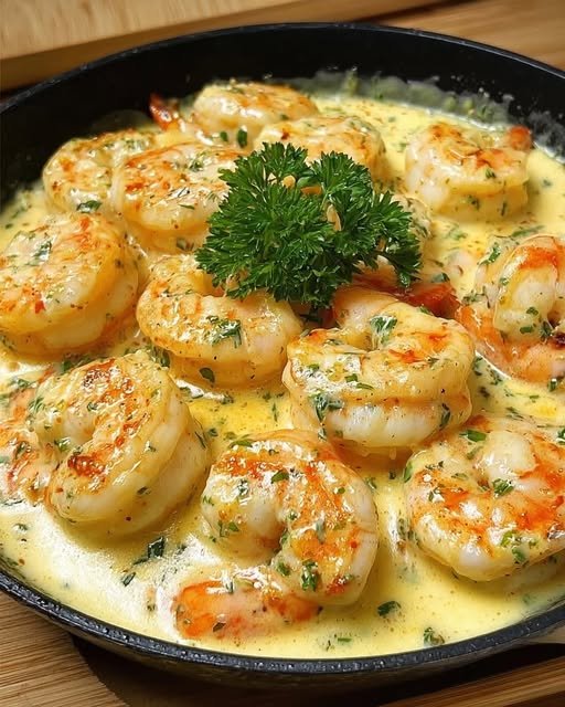 Creamy Garlic Butter Shrimp Skillet