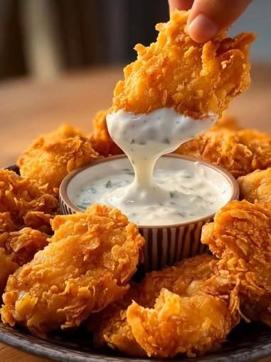 Extra Crispy Fried Chicken Bites with Creamy Ranch Dip