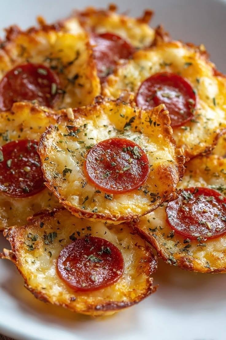 LOW CARB CRISPY PEPPERONI PIZZA BITES