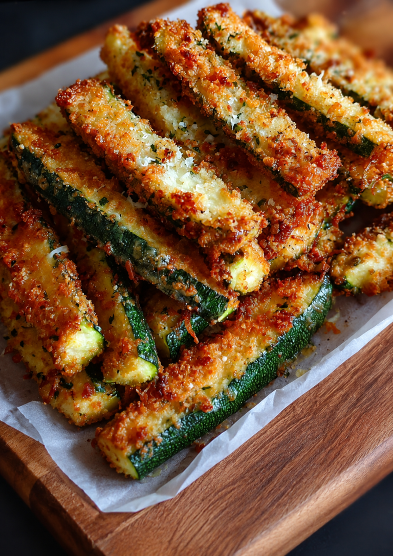 Crunchy Garlic-Parmesan Zucchini Sticks