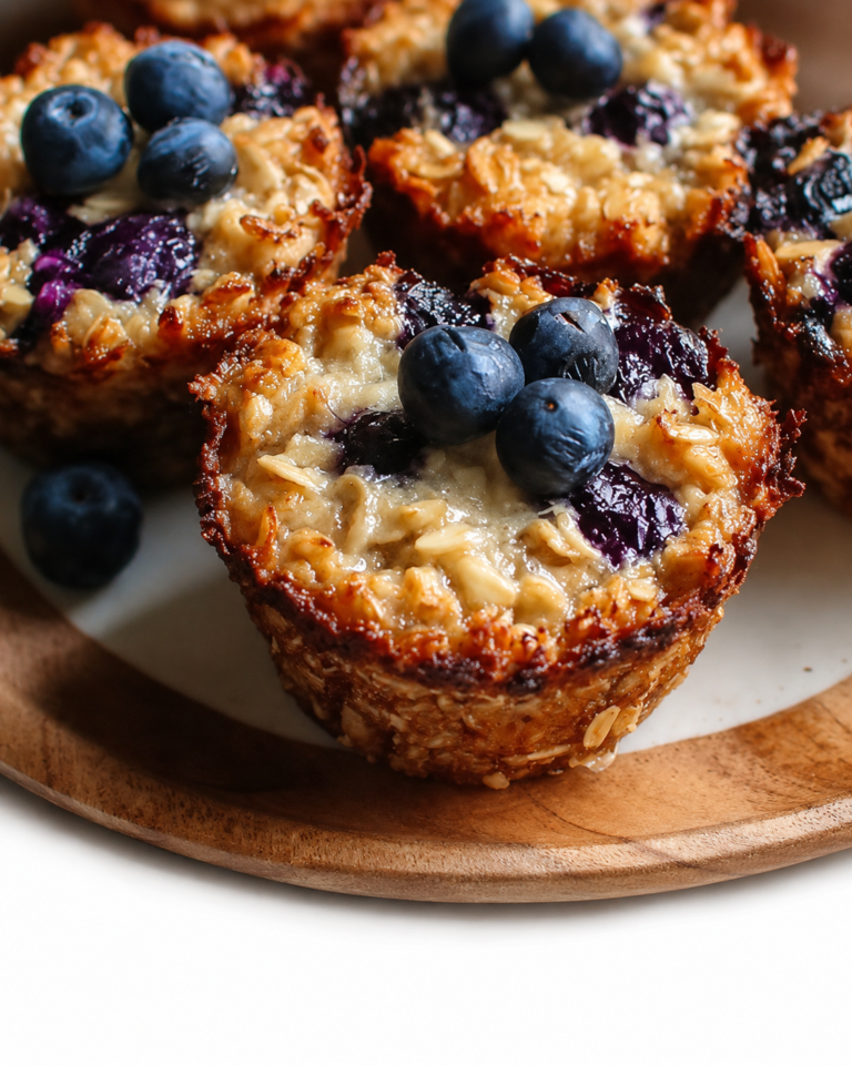 Easy Baked Oatmeal Cups with Blueberries