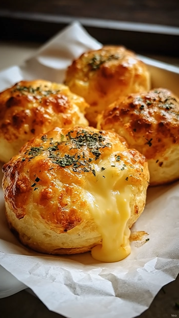 Cheesy Garlic Stuffed Biscuit Bombs