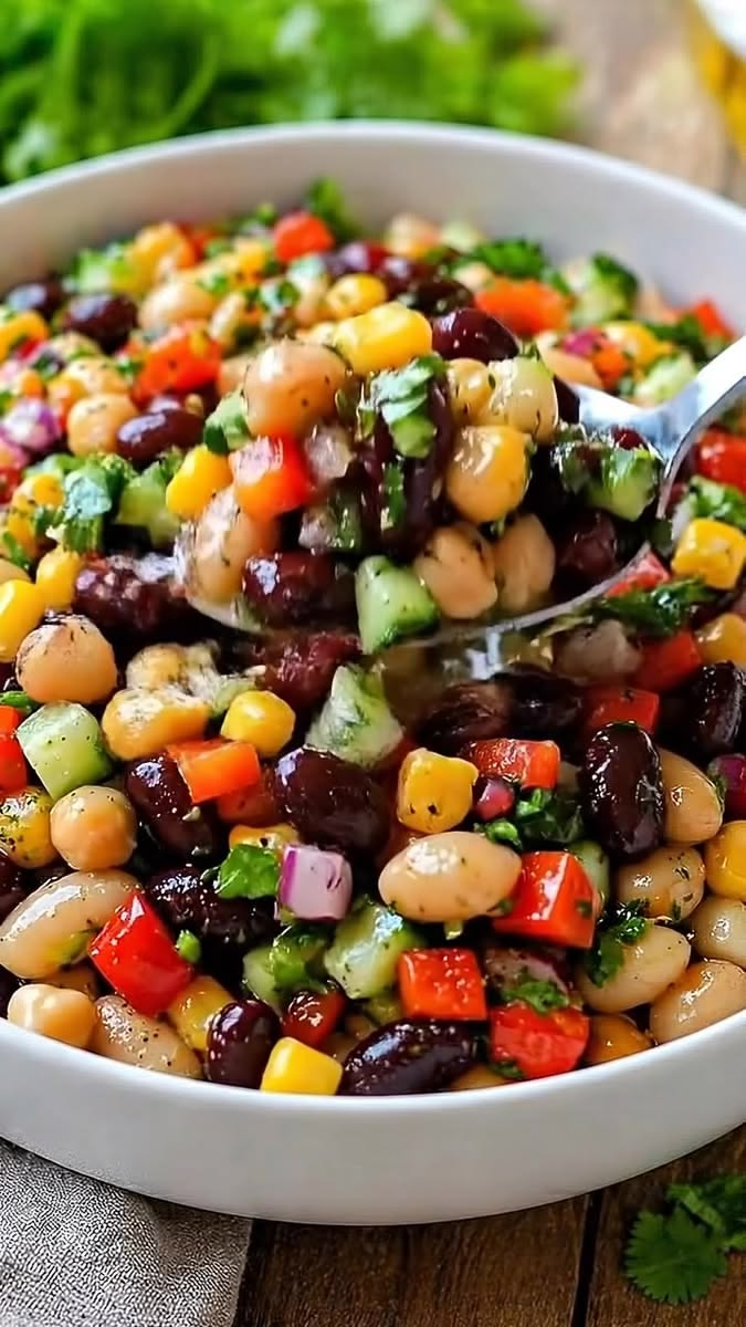 Three Bean Chickpea Salad