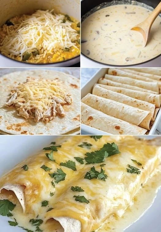 Creamy White Chicken Enchiladas