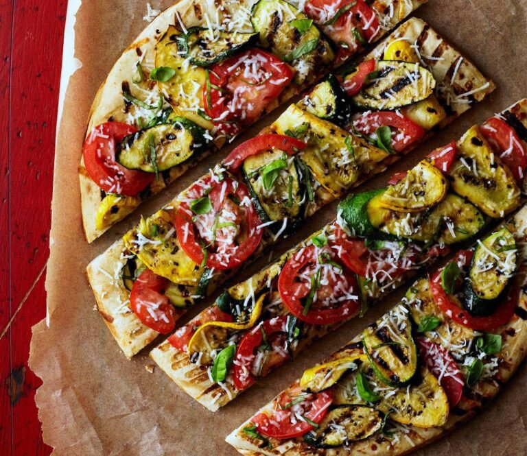Grilled Veggie Cheese Flatbread