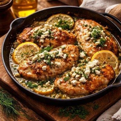 Crispy Lemon Herb Chicken with Feta
