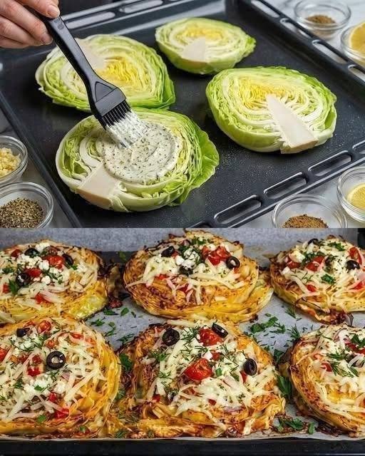 Cheesy Roasted Cabbage Steaks